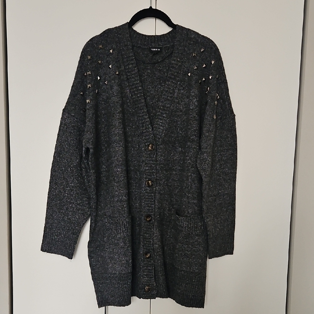 Torrid Embellished Charcoal Sweater